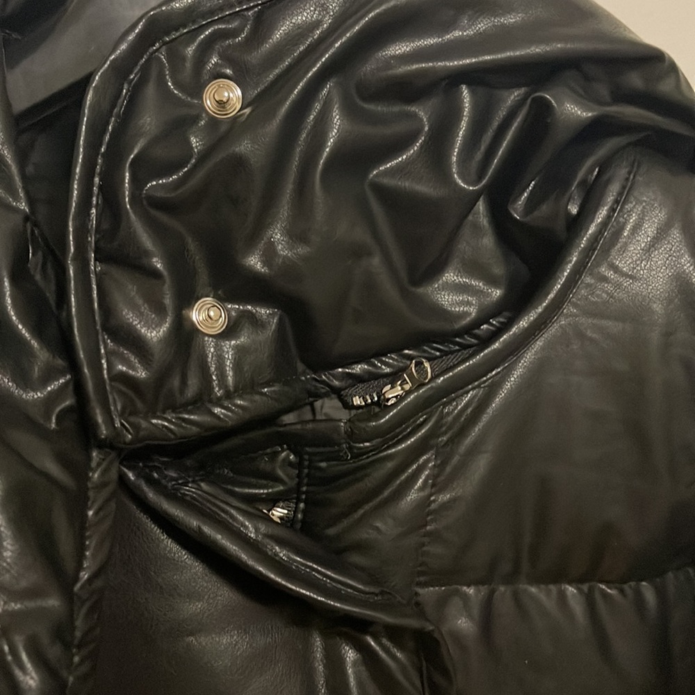 LVIR Hooded Leather Puffer Coat Size M - Picture 12 of 15